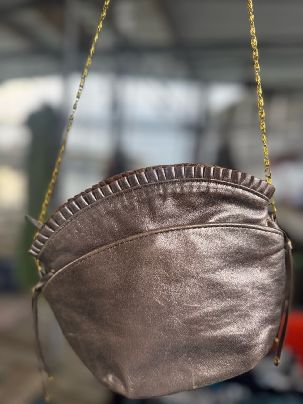 Helena de Natalio crossbody shoulder bag metallic Boho chic